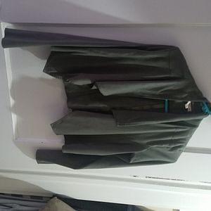 Suede olive green overcoat